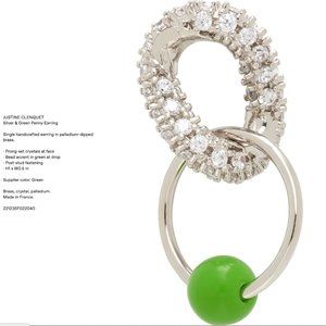 Justine Clenquet | Silver & Green Penny Earring